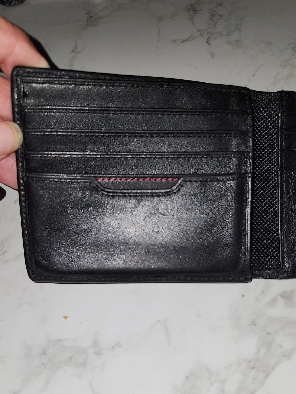 TUMI Delta Global Double Billfold Black Leather Wallet